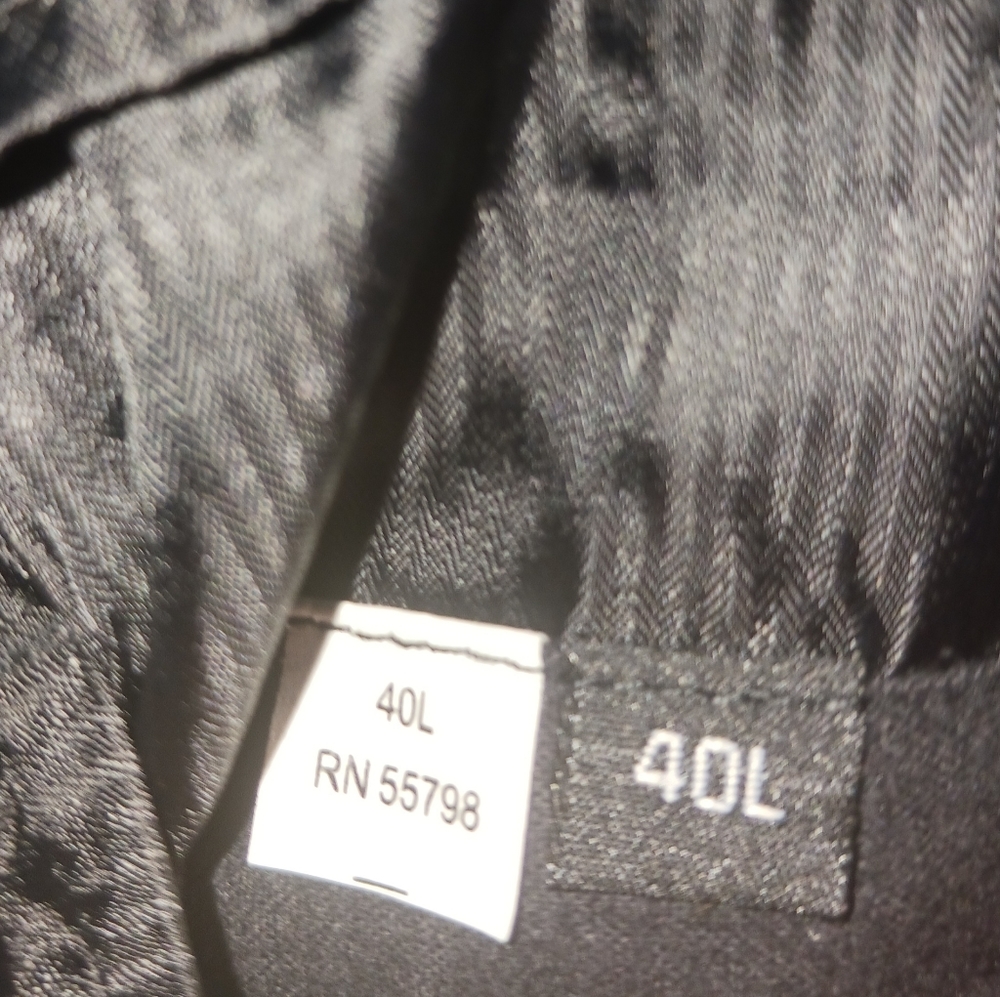 Alfani men's black Leather blazer jacket. Size 40L 3 bottons - Picture 4 of 10